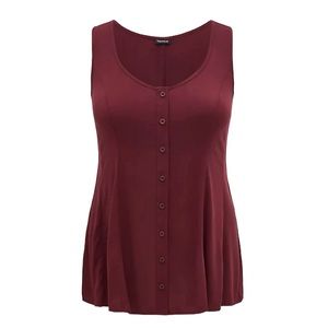 Torrid Fit and Flare Button Up Sleeveless Top, Sz 1